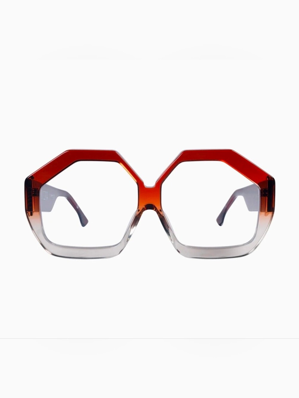 Valley Eyewear Oversized Hexagon Gradient Sunglasses- Burnt Orange -Frames only